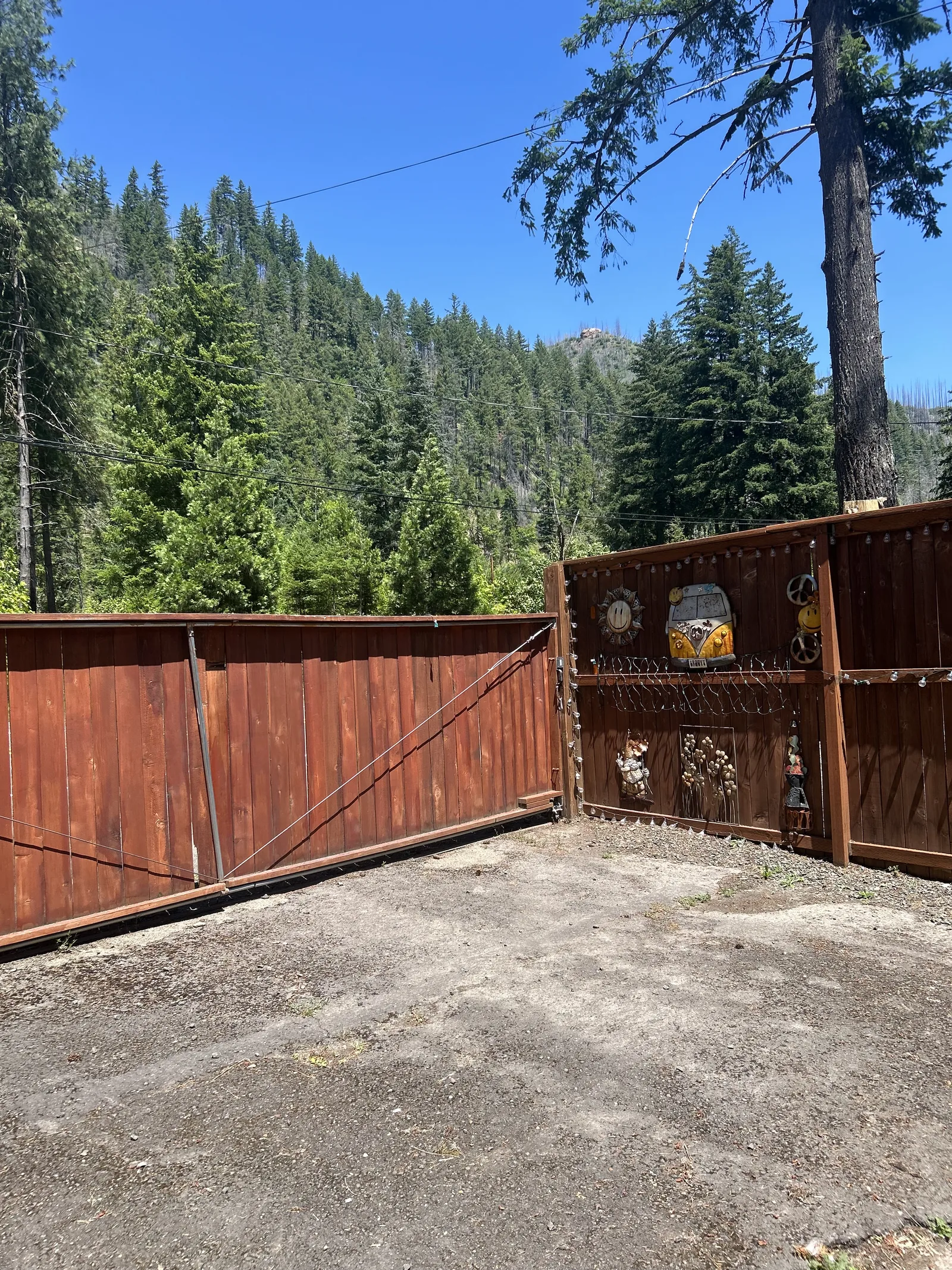 Wooden practice deck beside the river